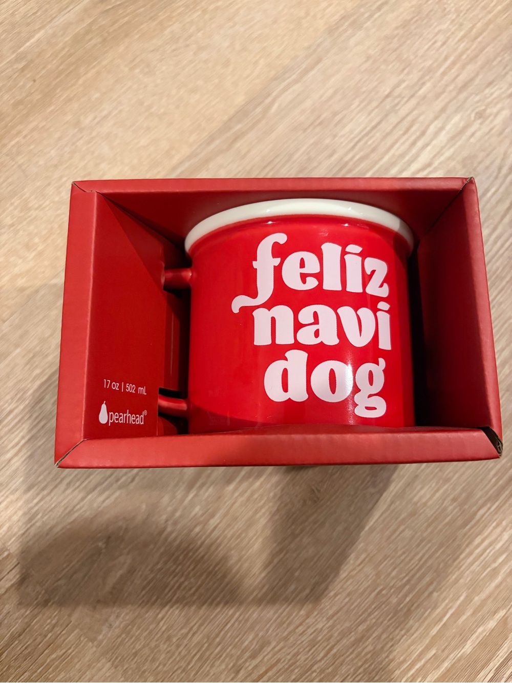 Pearhead Red 'Feliz Navi Dog' Pet Mug